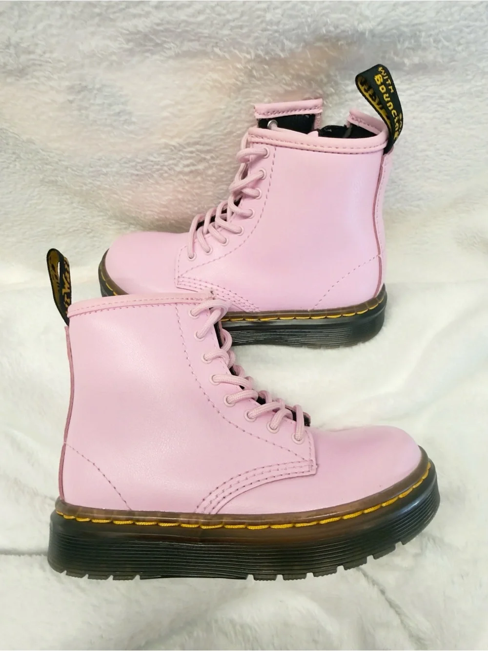 Dr. Martens Pink Lace-Up Kids Combat Boots
